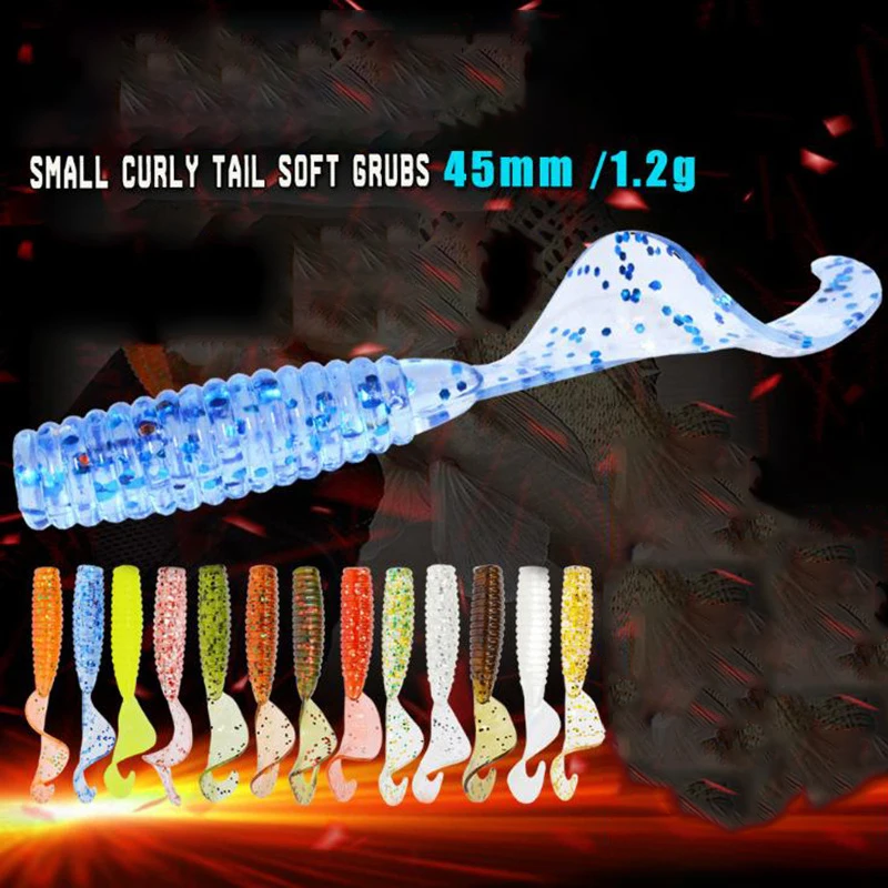 Приманка рыболовная с длинным хвостом воблер мягкий 12 шт./лот 45 мм 1 2 г