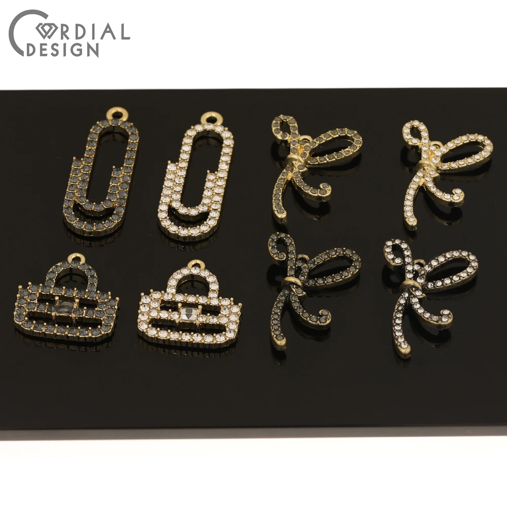 

Cordial Design 50Pcs Jewelry Findings & Components/Earrings Connectors/Pendant/Hand Made/DIY Jewelry Making/Rhinestone Charms