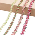 2 ярда вышитая вишня кружевная отделка цветок полиэстер ленты ткань Свадебные украшения DIY Швейные аксессуары принадлежности ремесла