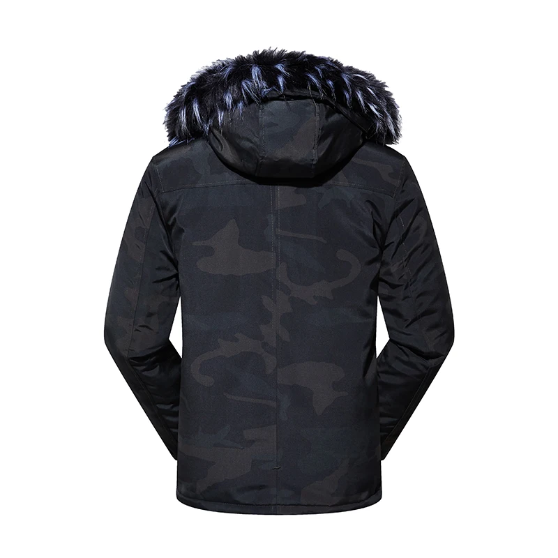 

Covrlge Winter Coat Men Thick Warm Parkas 2019 Hot Fashion Hooded Mens Winter Jacket Windproof Medium Long Coat MWM091