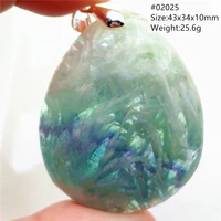 genuine natural feather fluorite quartz blue green pendant necklace women water drop colorful fluorite jewelry aaaaa