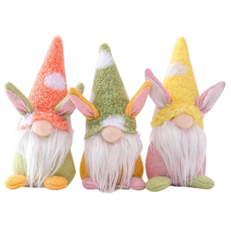 

3 шт., украшения в виде Гнома На День Святого Валентина, Пасхальный кролик, День Святого Патрика, куклы без лица для украшения дома