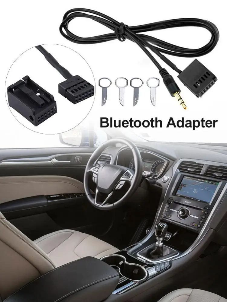 Автомобильный адаптер для аудиокабеля с поддержкой Bluetooth и разъемом из АБС пластика Ford|Кабели адаптеры