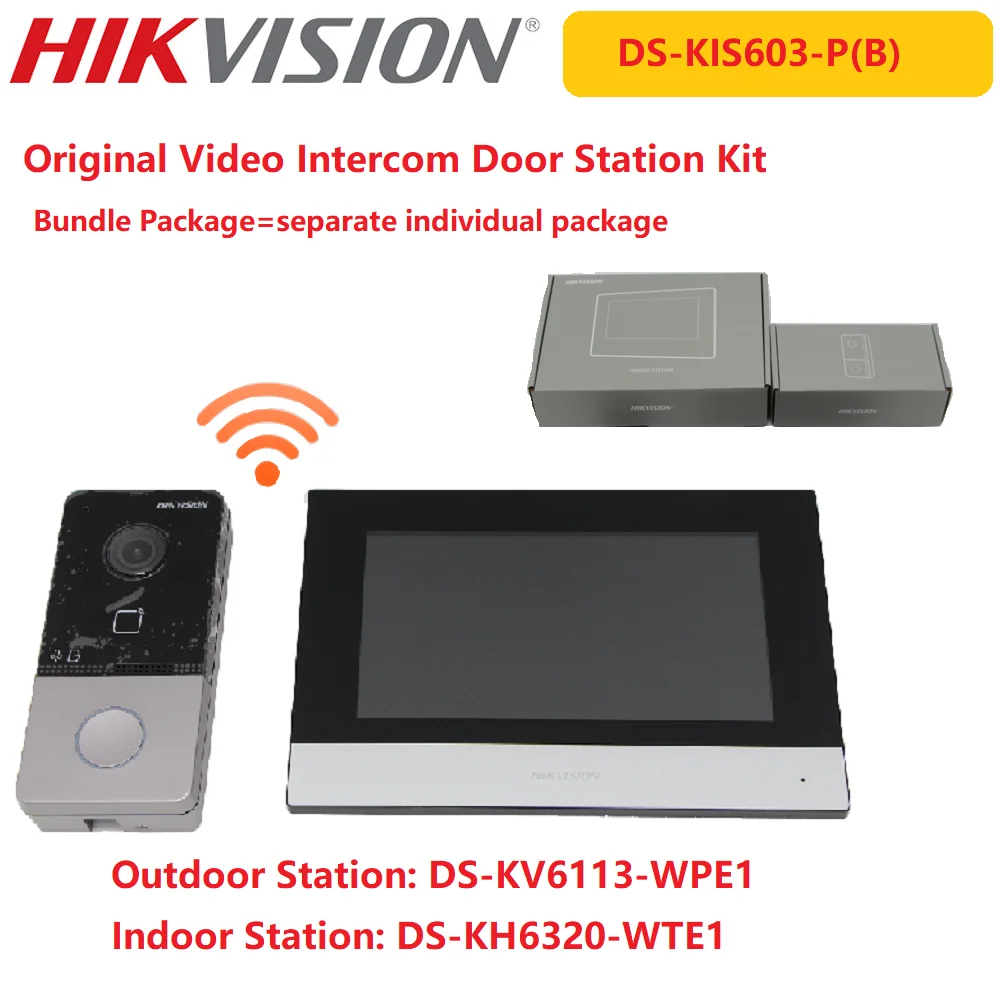 Комплект дверной станции Hikvision семейный видеодомофон для виллы комнатный