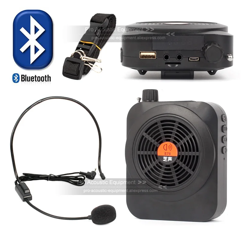 BLUETOOTH пояс портативный Teching динамик PA усилитель голоса MP3 плеер FM радио