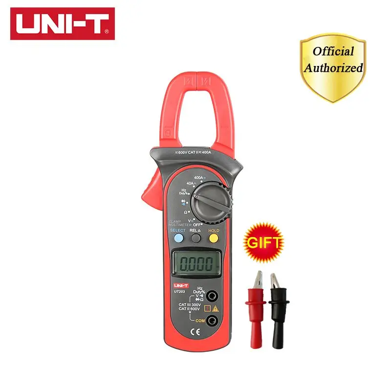UT203 UNI-T UT201/UT202/UT202A/UT203/UT204/UT204A 400-600A Ручной цифровой зажим тестер НТС DC/AC мультиметр Измеритель сопротивления - Цвет: UT203