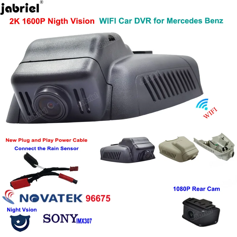 

2K 1600P New Night Vision Wifi Car Dvr Dash Cam Video Recorder for Mercedes Benz C Class w203 w204 E Class w211 w212 GLK X204