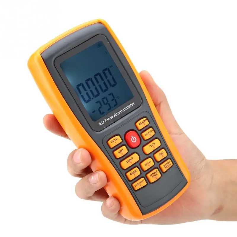 Воздушный ветер скорость весы цифровой метр GM8902 + ЖК-дисплей анемометр Поток