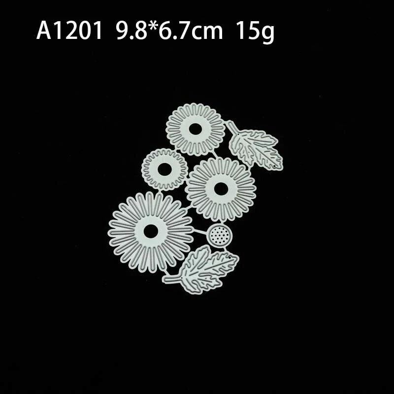 7 шт./компл. маргаритки цветок металлические режущие штампы трафареты с тиснением