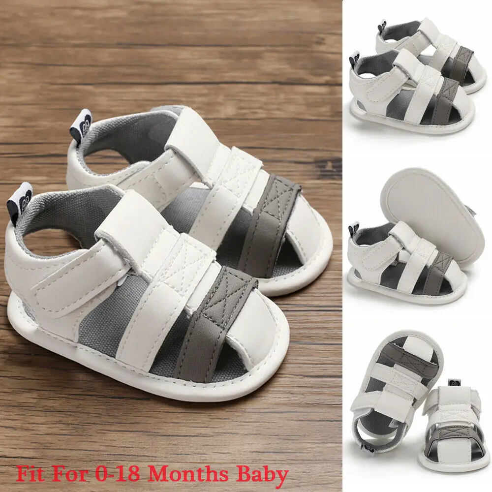 

0-18M Baby Summer Shoes Newborn Infant Baby Girl Boy Kids Sandal Shoes Soft Sole Solid Hook Causal Anti Slip First Walkers