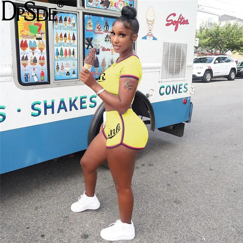 DPSDE 2020 летняя женская мода сексуальные движения стильные футболки с коротким