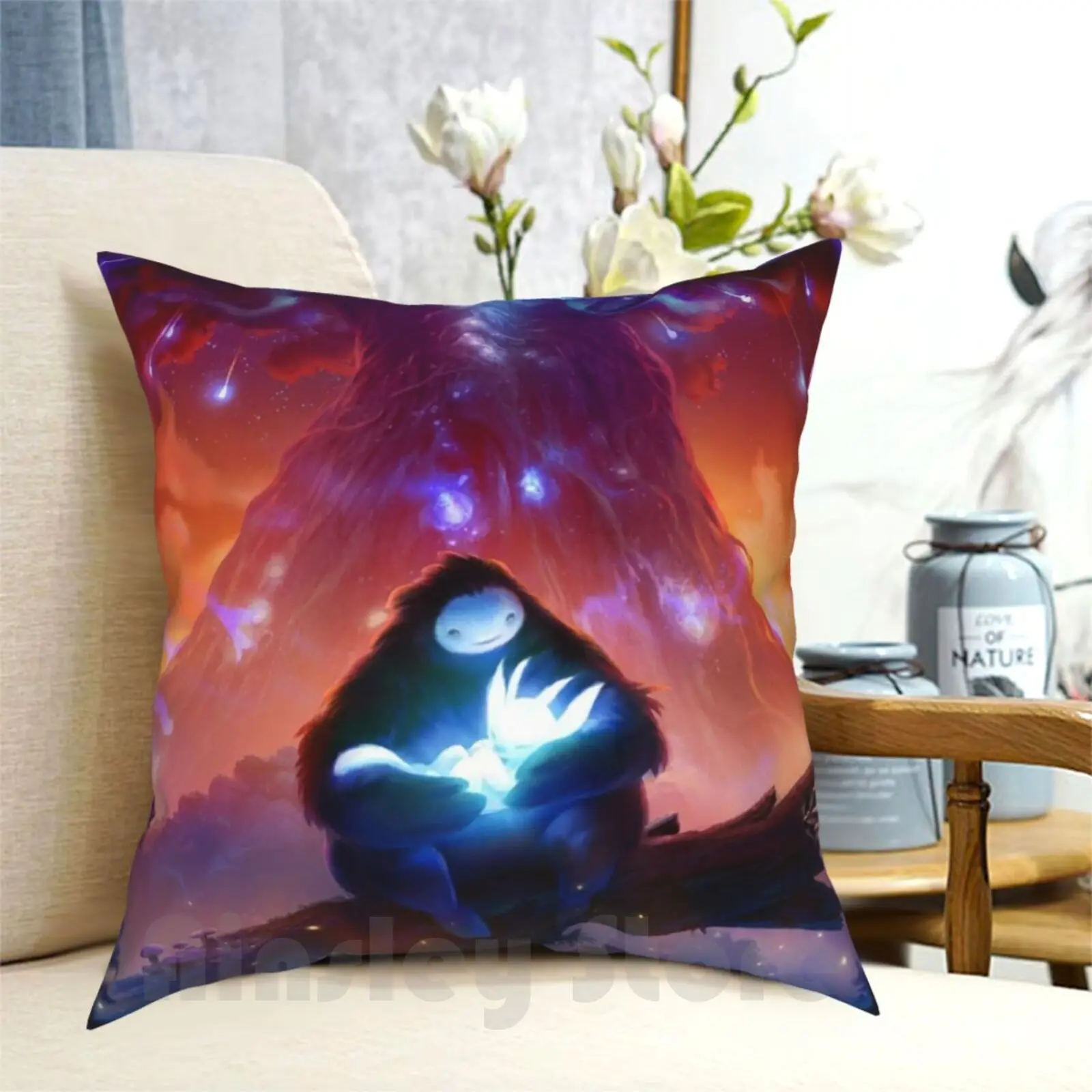 

Ori And The Blind Forest Pillow Case Printed Home Soft DIY Pillow cover Ori And The Blind Forest Ori Game Cute White