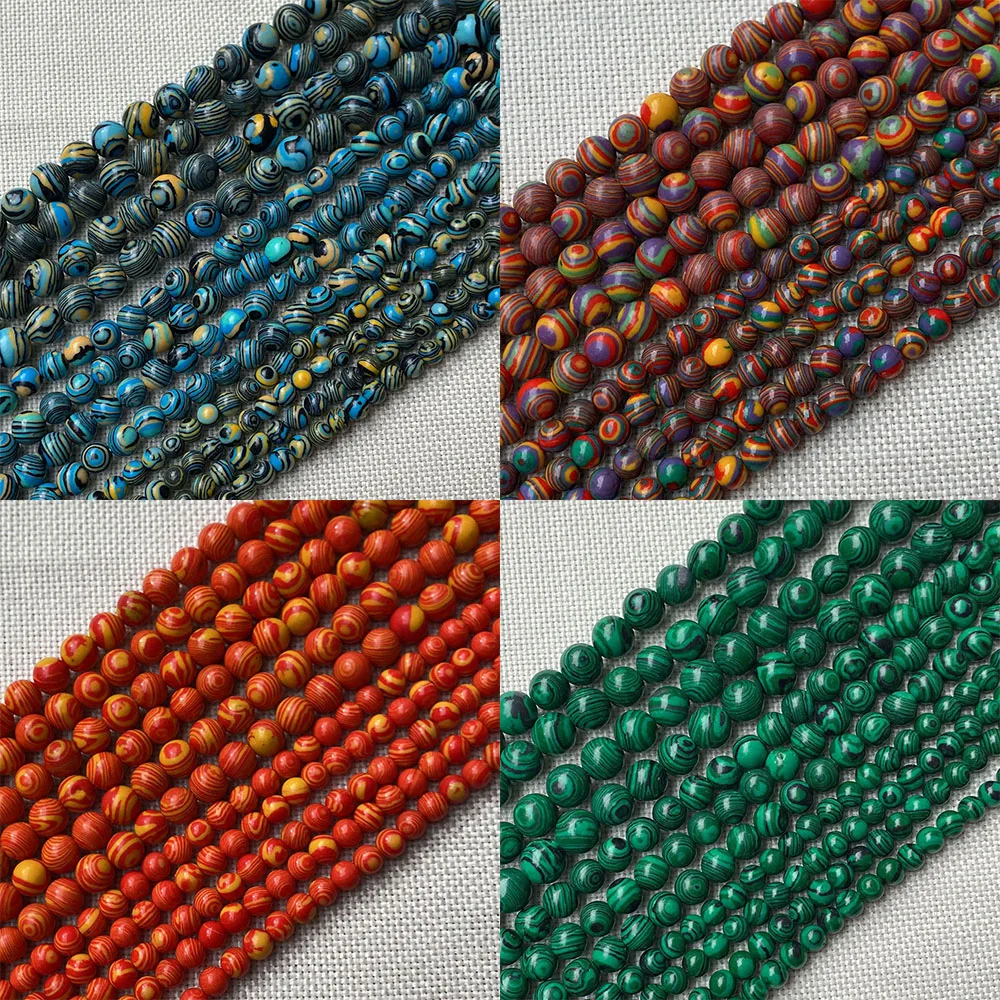 

Natural Stone Loose Beads Malachite Round Beads for DIY Fashion Handmade Bracelets Necklaces Earrings Jewelry Accessories
