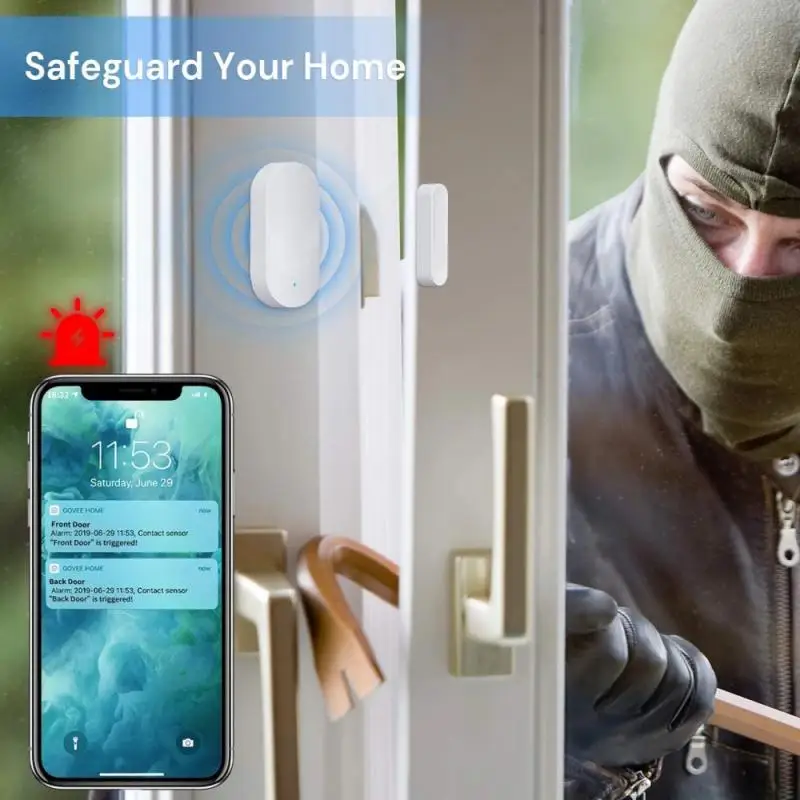 

1-6pieces Smart home door sensor Zigbee wireless door and window magnetic sensor Smart home home security alarm