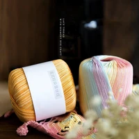 1 roll lace thread segment dye craft hand woven 100 cotton thin wool yarn for handwork diy crochet sweater dolls scraf hats 50g