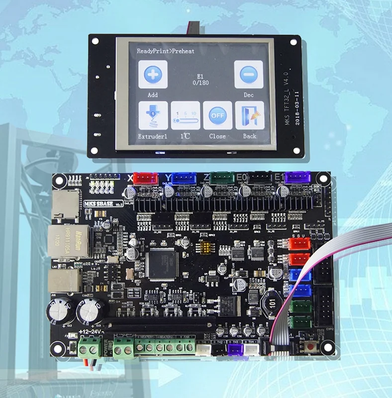 MKS базовый 3D принтер 32 бит PCB SBASE V1.3 + TFT32 3 2 ''сенсорный ЖК дисплей|3D принтеры| |
