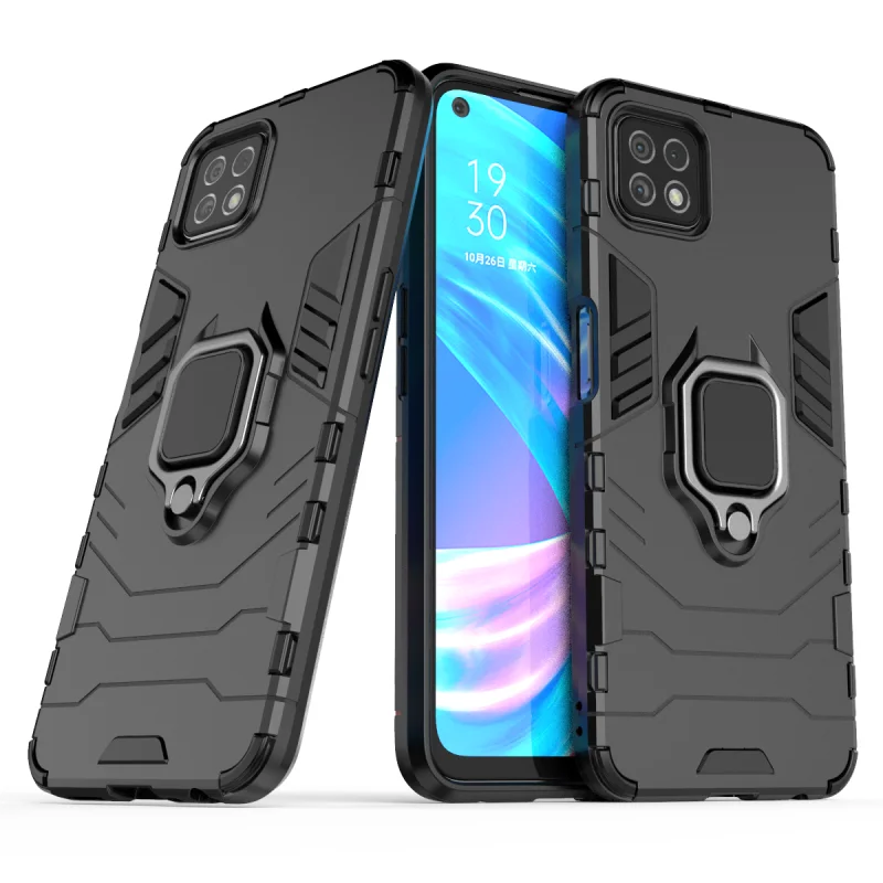 

Rugged Armor Phone Case For OPPO Realme Reno V5 Q2 K7X 4 A52 C15 C11 C12 A12 A72 A73 A53 A92 A7 Pro 2020 4G 5G Metal Stand Cover