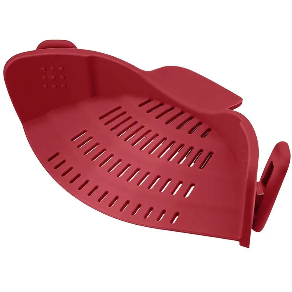 

Household Strain Strainer Wide Mouth Silicone Drainer Multifunctional Pot Side Anti-spilling and Draining Gear Kitchen Supplies
