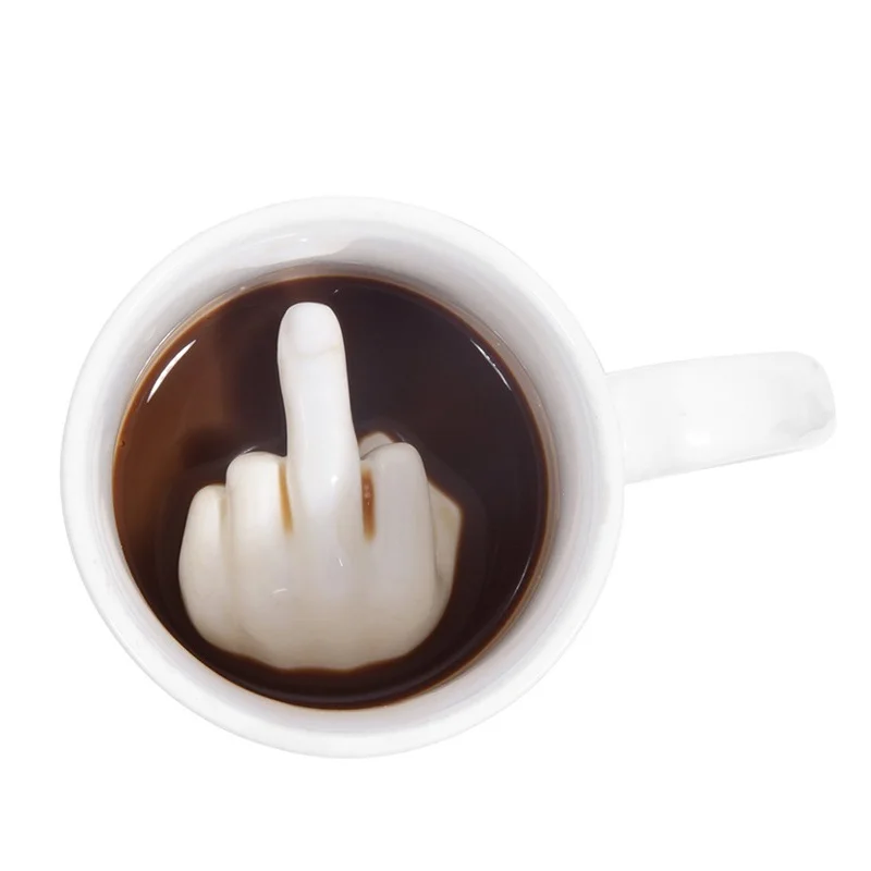 Новое поступление творческий дизайн белый средний палец кружка Новинка