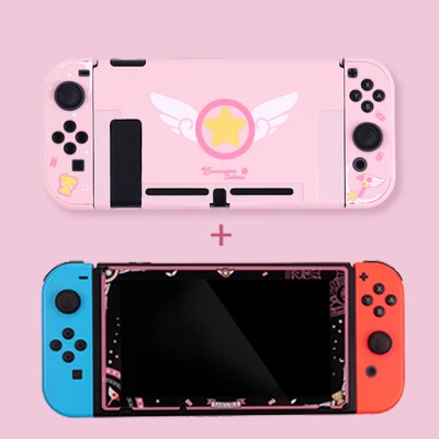 Kingd NS Switch силиконовый защитный чехол для ПК, Набор для nintendo Switch, аксессуары для консоли Joy-Con, чехол для контроллера - Цвет: Magic with Film B