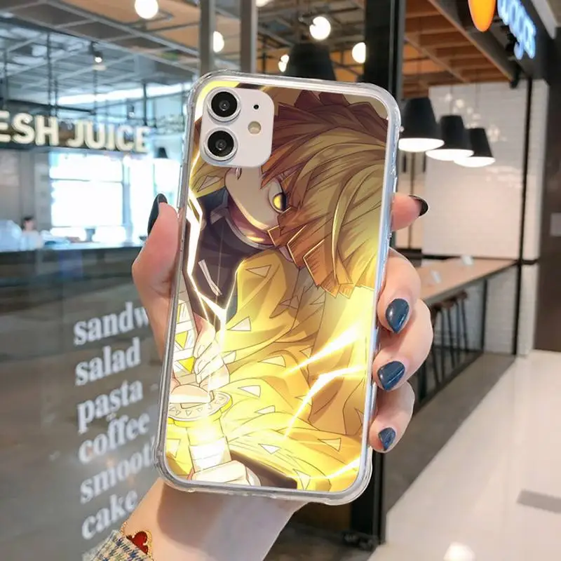 

demon slayer Phone Case Transparent for iPhone 11 12 mini pro XS MAX 8 7 6 6S Plus X 5S SE 2020 XR