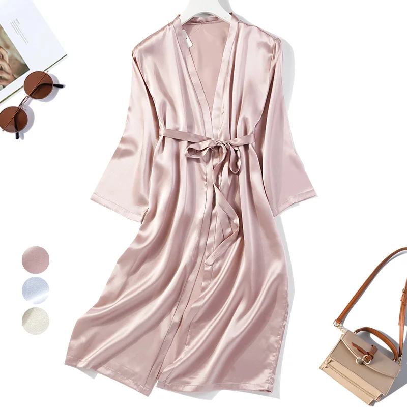 100% натуральный шелк тутового шелкопряда женский халат для сна ночная рубашка с