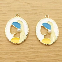 10pcs 22x28mm enamel girl charms for jewelry making crafting fashion earring pendants bracelet necklace accessories diy finding