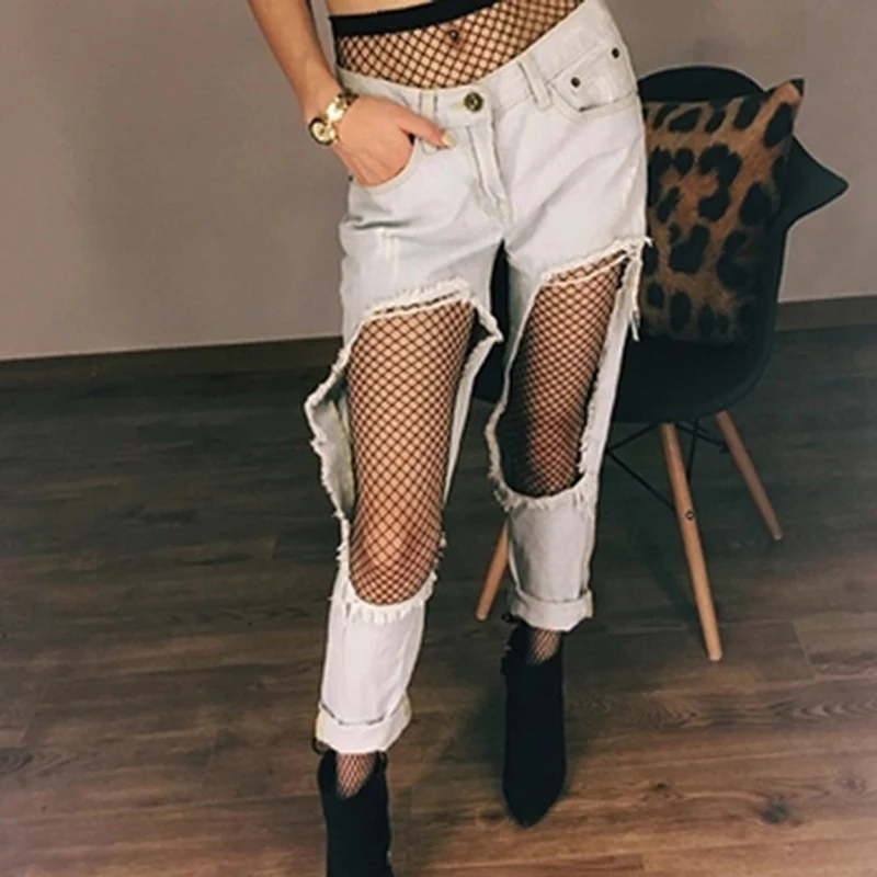 Женские ажурные чулки колготки тонкие черные мульти спецификации сетчатые