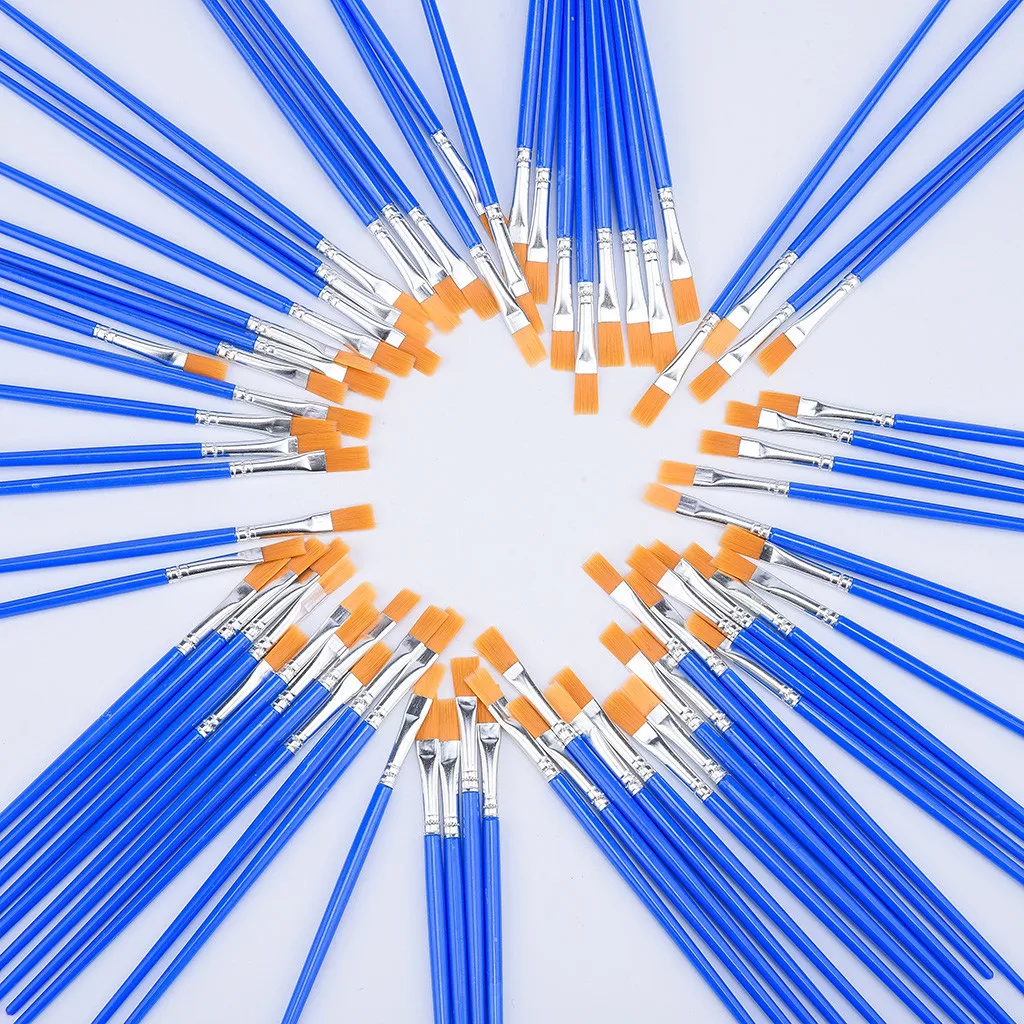 2020 высококачественные плоские кисти для рисования 100 шт. маленькие россыпью