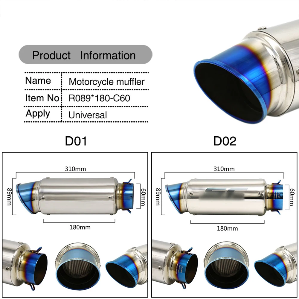 Универсальный выхлопной глушитель ALconstar для мотоцикла SC Laser GP выхлопная труба