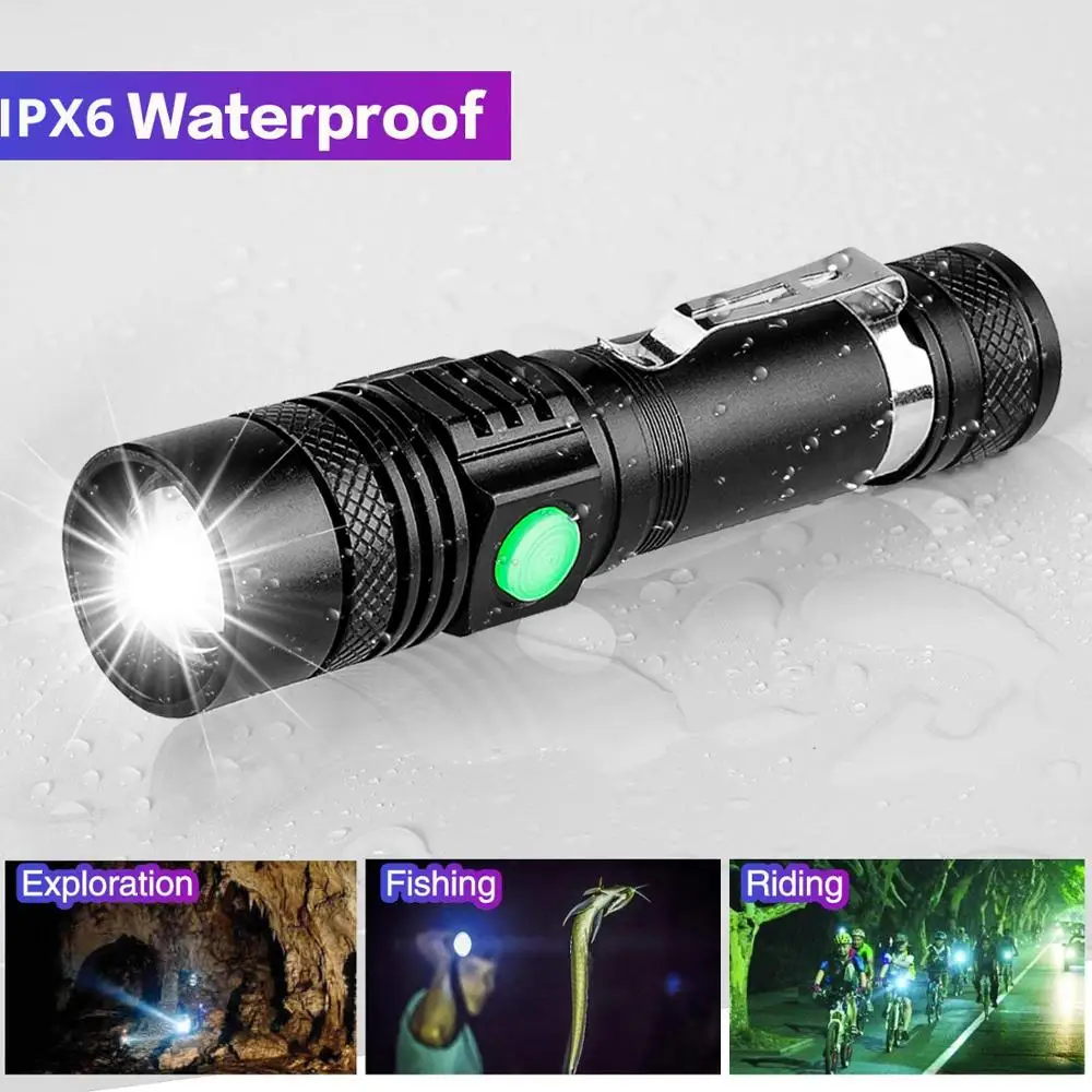 Суперъяркий светодиодный фонарик T6 масштабируемый наружный велосипедный