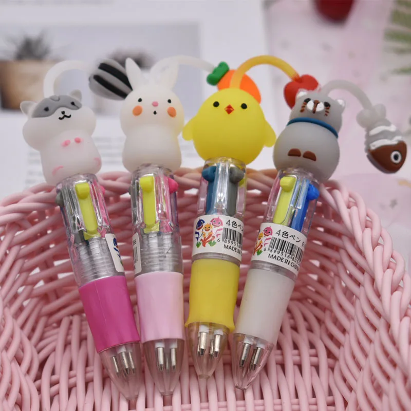 

Шариковая ручка с мультяшным рисунком, миниатюрная цветная мультяшная ручка с силикагелем, с мультяшным рисунком кошки, кролика, шариковая ...