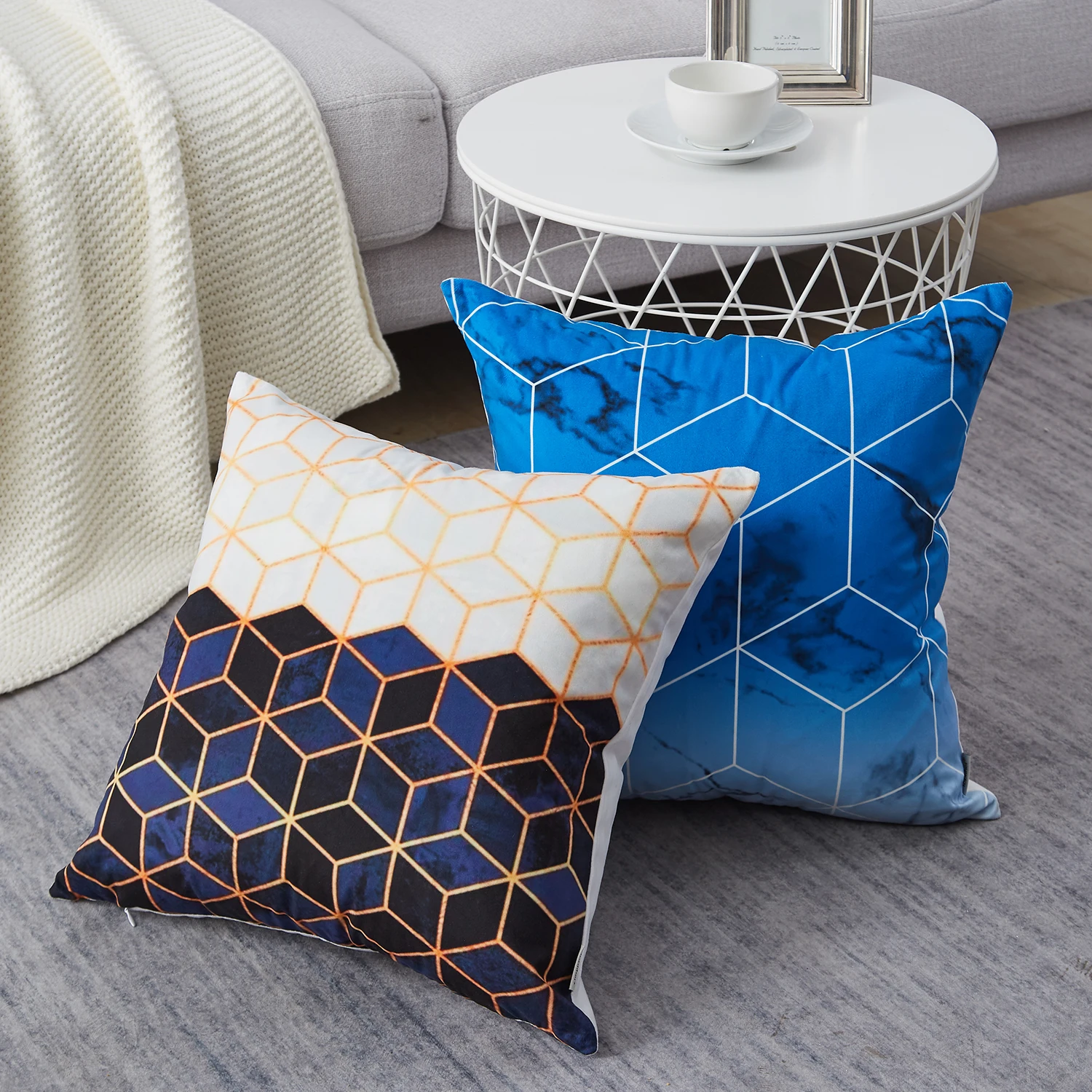 YokiSTG наволочка для подушки с геометрическим принтом ромбическая из полиэстера