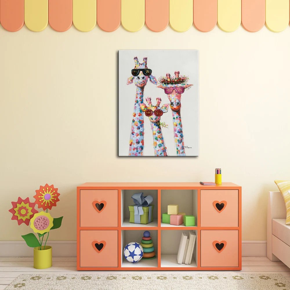 Постер с жирафом Холст Искусство три Жирафы нордическая абстрактная животная