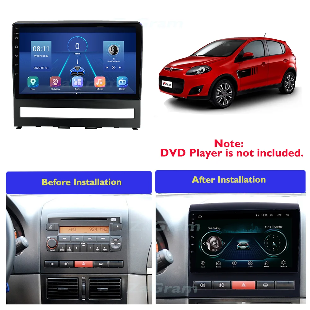 9-дюймовая Автомобильная панель для FIAT Palio Idea Strada Zotye Z200 2004-2012 видеопанель плеер