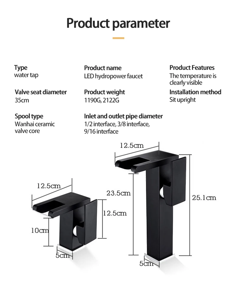 Новый светодиодный светящийся смеситель для раковины с контролем температуры