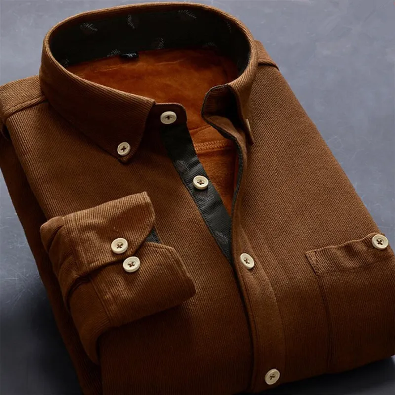 Мужская однотонная хлопковая рубашка с длинным рукавом новинка 2019 зимняя