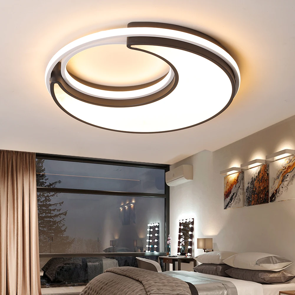 современная луны светодиодные светильник потолочный с пультом круглая