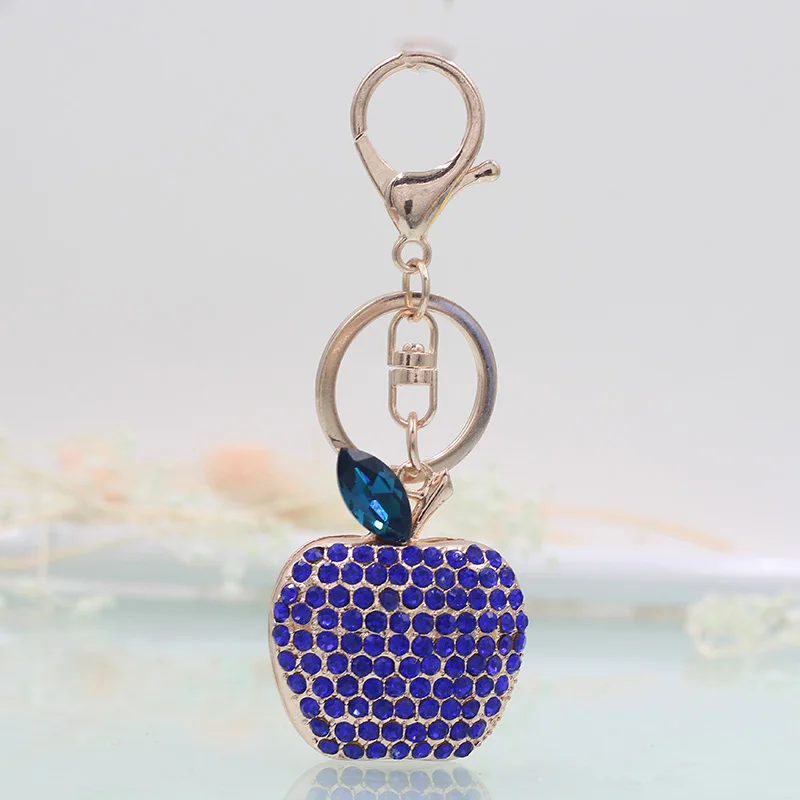 Креативная Бриллиантовая фруктовая цепочка для ключей в виде яблока модный