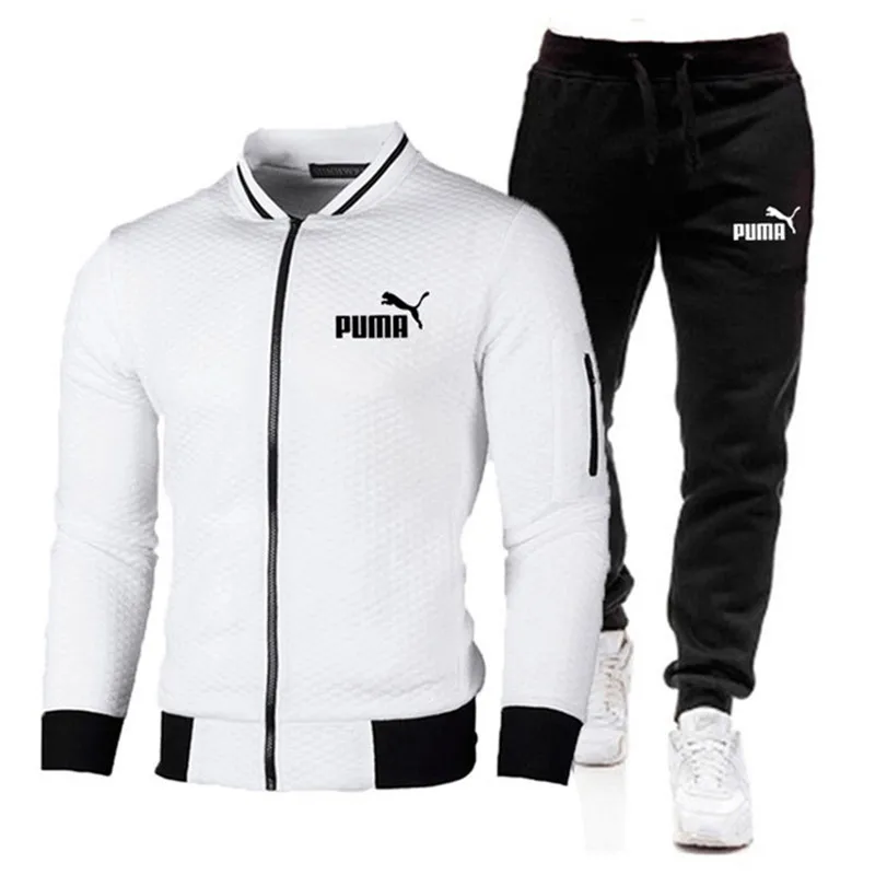 

Men Casual Sets 2020 Winter New Brand Splice Jogger Tracksuit Zipper Hoodies+Pants 2PC Sets Men's Sportswear Sport Suit Clothing