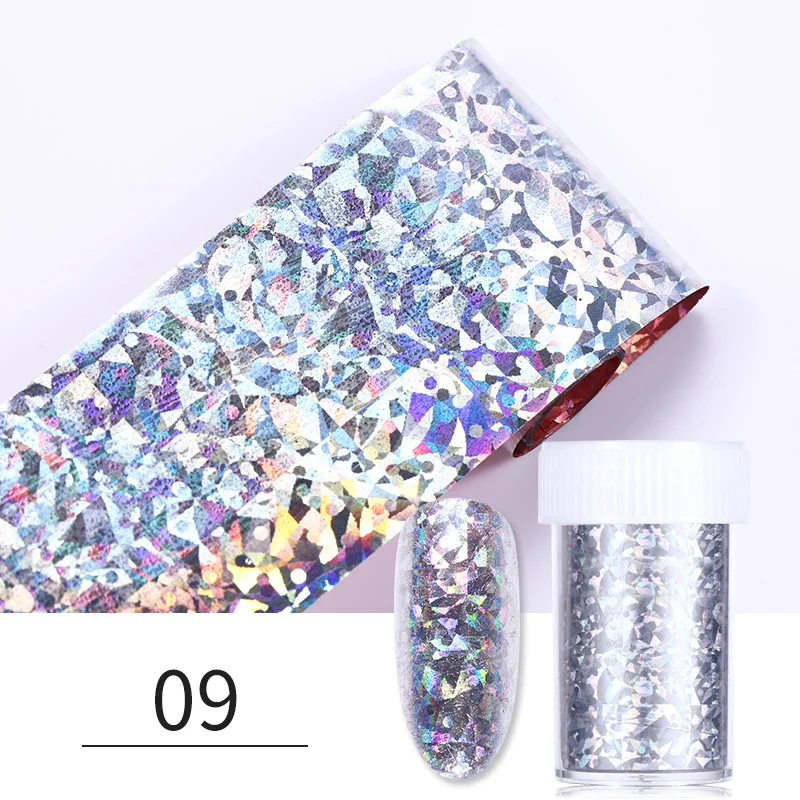 Pattern9 Голографические наклейки из фольги для ногтей лазерное сердце фейерверк геометрический смешанный принт переводная наклейка для ногтей для дизайна ногтей DIY Красота дизайн - Цвет: Pattern9
