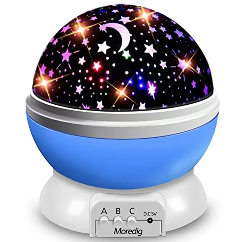 

Starry Moon Galaxy Projector Lamp Rotating Sky Projector Night Light for Baby Bedroom Decoration Background Romantic Lighting