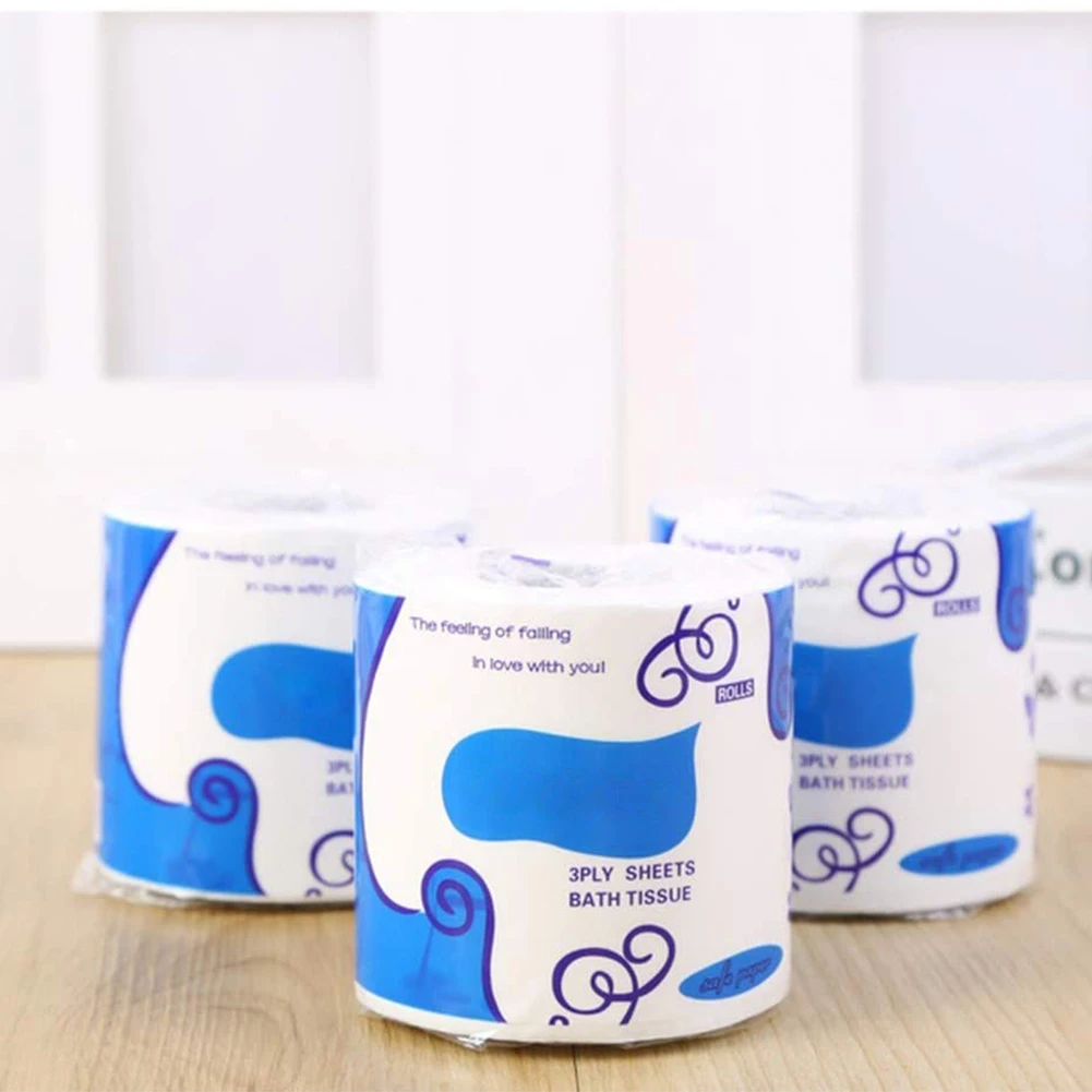 10 рулонов белый рулон туалетной бумаги салфетки 3Ply бумажное полотенце Бытовая