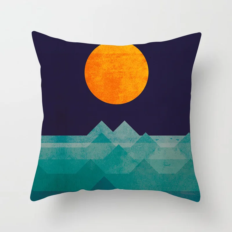 

Simple Home Sofa Office Decoration Pillowcase Cartoon Sunrise Pattern Pillowcase