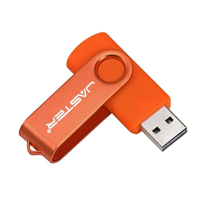 JASTER пластик USB2.0 ручка привода 360 ° вращающийся флэш-накопитель 4 ГБ 8 ГБ 16 ГБ 32 ГБ 64 Гб 128 ГБ Рождественский подарок - Цвет: Orange