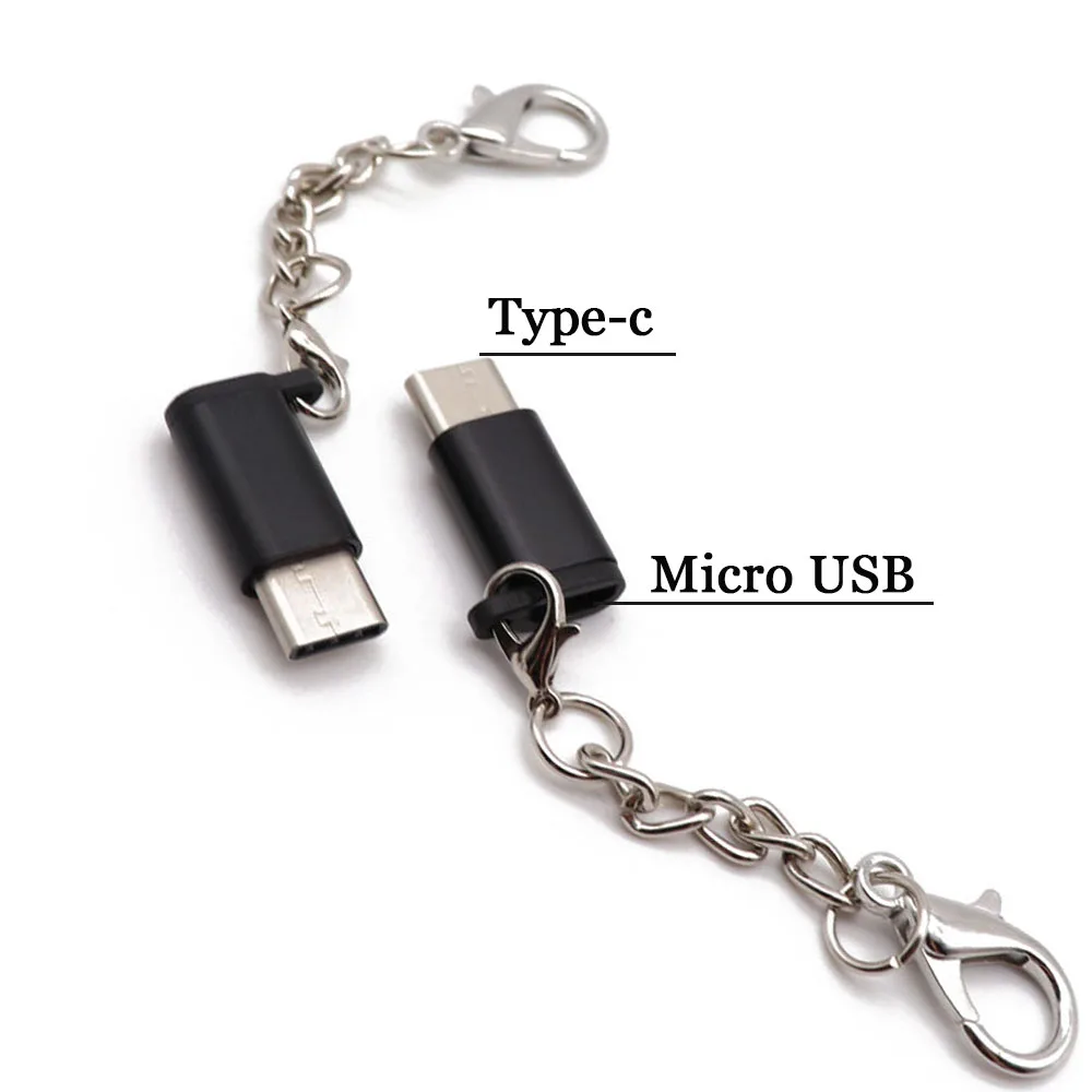 Портативный Анти-потеря брелок USB-C к Micro USB адаптер переходник с внутренней