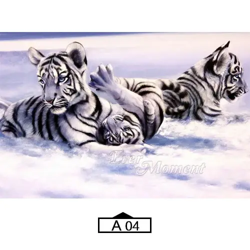 A04 Ever Moment алмазная живопись декор белый леопард тигр снег 5D DIY Полная квадратная мозаика Алмазная вышивка бисером работа ASF1940 - Цвет: A04