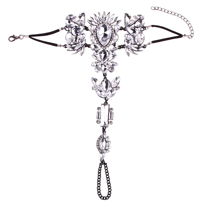 Модный браслет на ногу в стиле бохо с кристаллами винтажный женский массивный