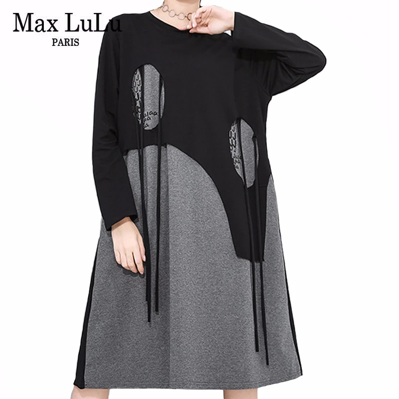 Max LuLu 2020 корейский стиль женские весенние повседневные свободные платья женское