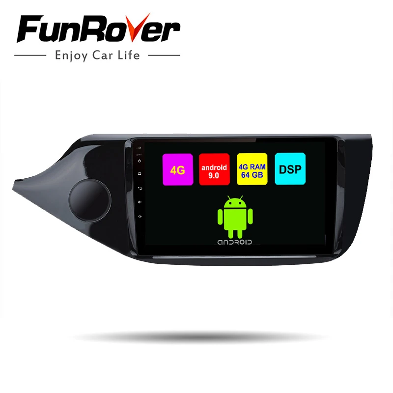 Автомобильный мультимедийный плеер Funrover 8 ядер 64 ГБ Android 9 0 радио DVD GPS навигация
